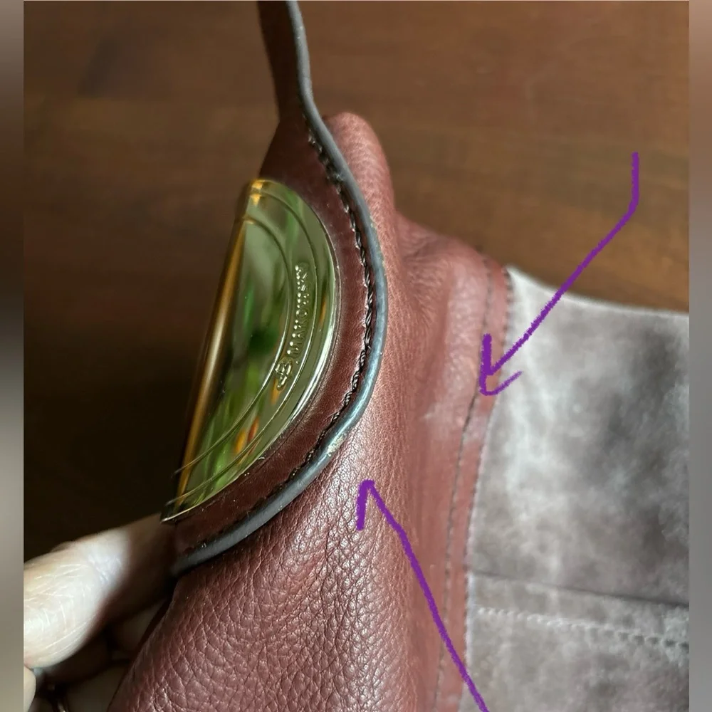 MAKOWSKY GIAMMA Hobo Shoulder Bag Genuine Suede/Leather Handbag,Designer - Picture 15 of 16